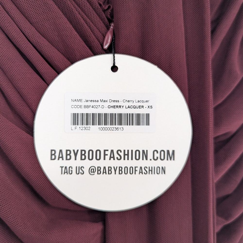 Plunge Halter Burgundy Mini Dress - Picture 6 of 6
